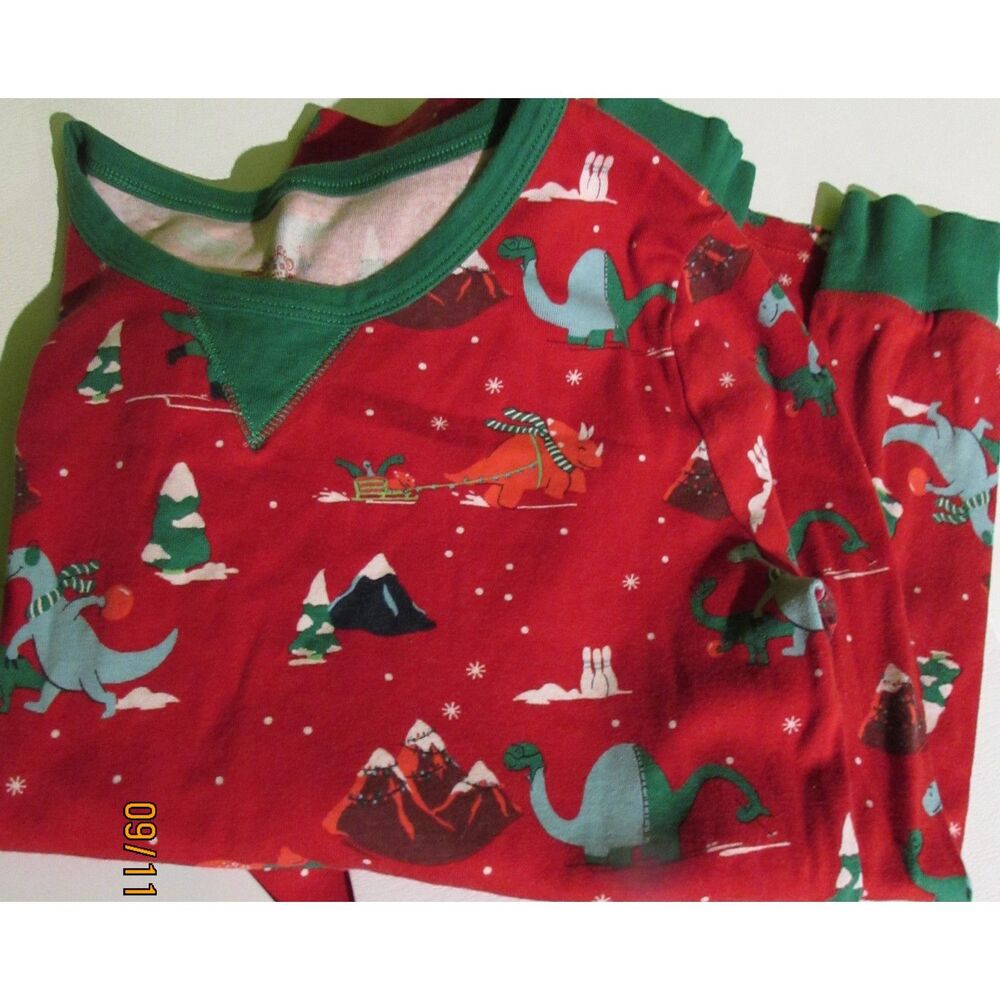WONDERSHOP WOMEN'S SIZE S DINOSAUR CHRISTMAS PAJAMA SET RED COTTON